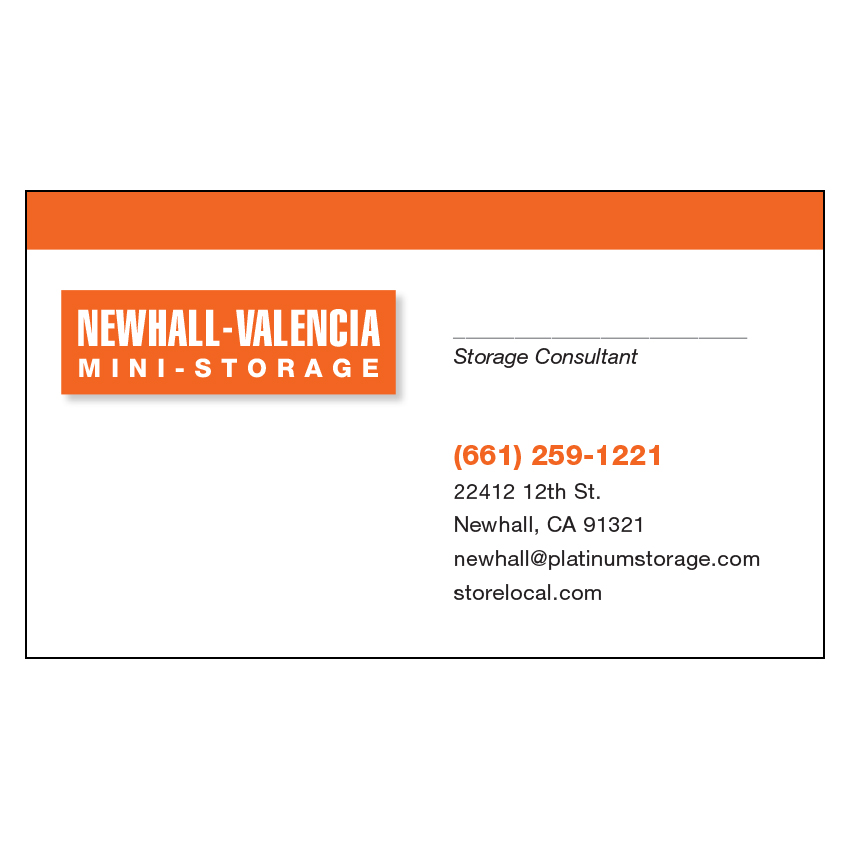 Newhall-Valencia Business Card