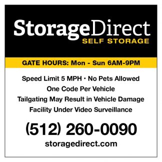 Storage Direct Cedar Park Gate Sign