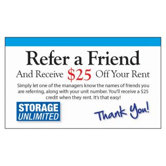 Storage Unlimited Refer a Friend/Gate Card
