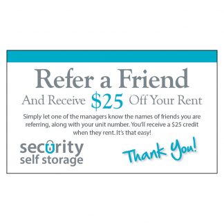 Security Refer a Friend/Gate Card
