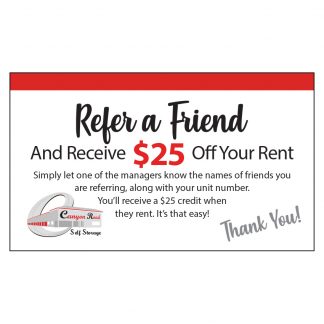 Canyon Road Refer a Friend/Gate Card