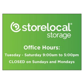 Storelocal Gallatin Hours Window Cling