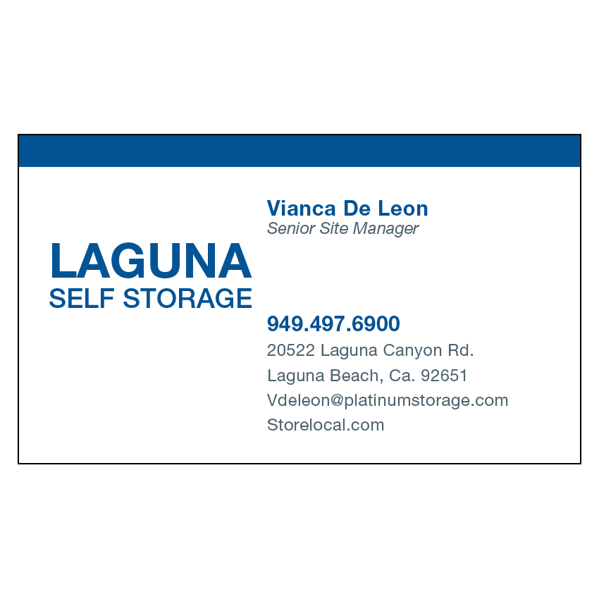 Laguna Self Storage Business Card - Site Manager