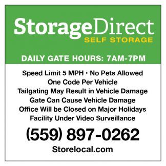 Storage Direct Kingsburg Gate Sign