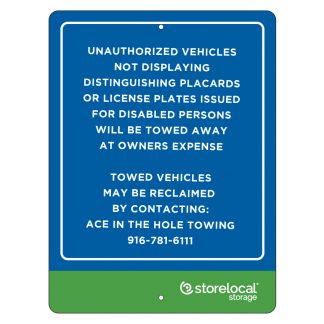 Storelocal Roseville Unauthorized Sign 18"x24"