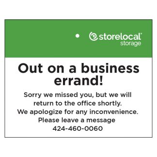 Storelocal Centinela Door Sign - Errand 10"x8"