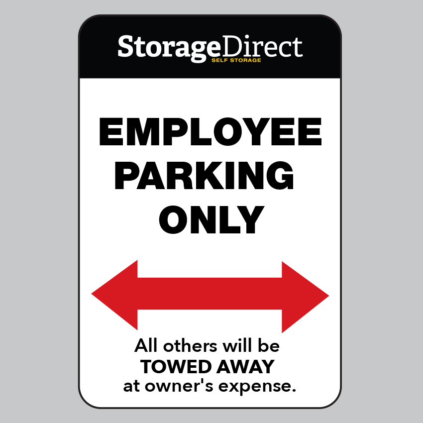 Storage Direct Employee Parking Sign 12"x18"