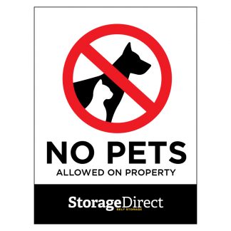 Standard Storage Direct No Pets Sign 9"x12