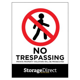 Standard Storage Direct Trespassing Sign 9"x12