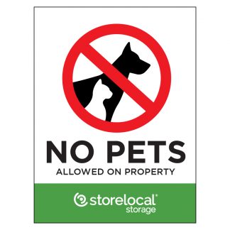 Standard Storelocal No Pets Sign 9"x12"