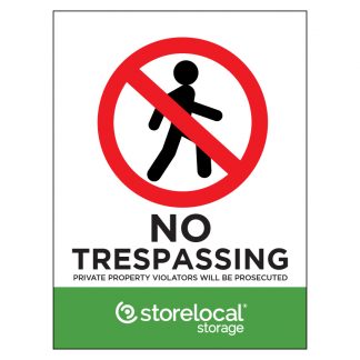 Standard Storelocal Trespassing Sign 9"x12"