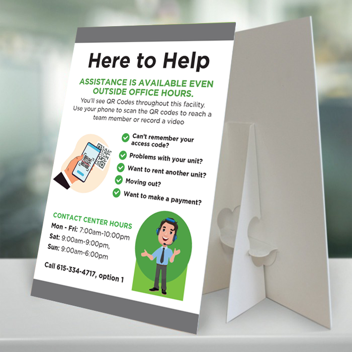 Unbranded Liveswitch Here to Help 12"x18" Countertop Sign