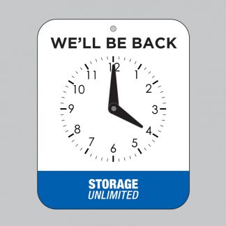 Storage Unlimited Clock Sign