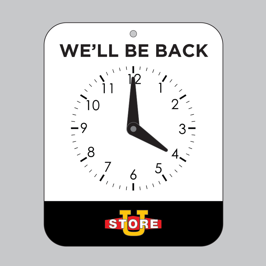 U Store Clock Sign
