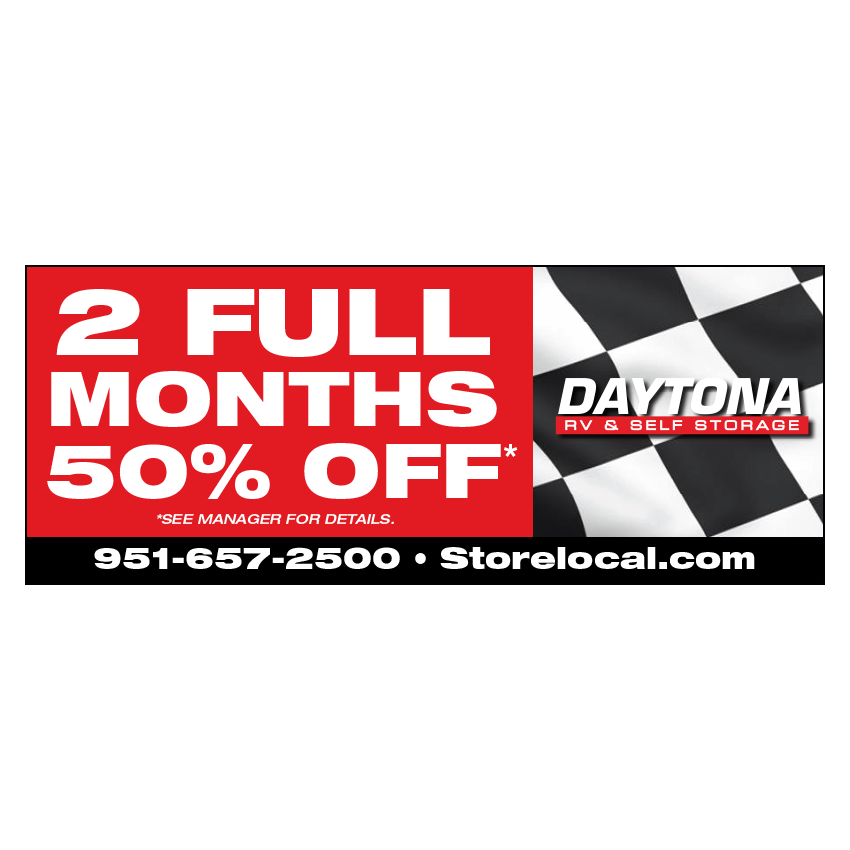 Daytona Banner Two Months 50% Off 4'x10