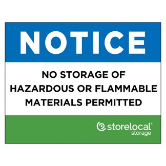 Storelocal Hazardous Waste Sign 18"x14"