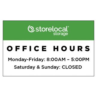 Storelocal Hollister Office Hours Sign 18"x11"