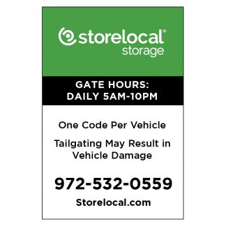 Storelocal Irving Gate Sign 12"x18"