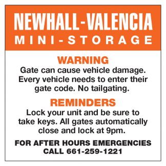 Newhall Gate Warning Sign