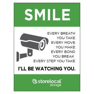 Storelocal Smile Security Sign 18"x24"