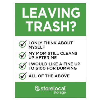 Storelocal Trash Sign 18"x24"